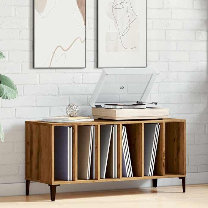 VidaXL Record Cabinet Artisan Oak 100x38x48cm Engineered Wood, Storage Cabinet for Records, Sideboard for 857170