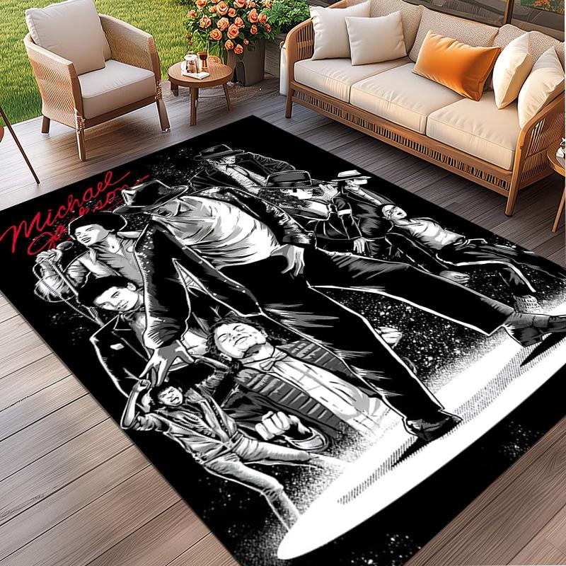 Michael Jackson Print Rug, Washable Floor Carpet, For Entryway Dorm Laundry Room Office Study, Home Decor Birthday Christmas Gift