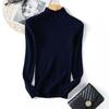 Qooth Mock Neck Sweater Women Long Sleeve Knit Pullover for Fall Winter QT2791