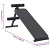 Sit Up Bench Black 124 X 33.5 X 55 Cm Powder Coated Steel