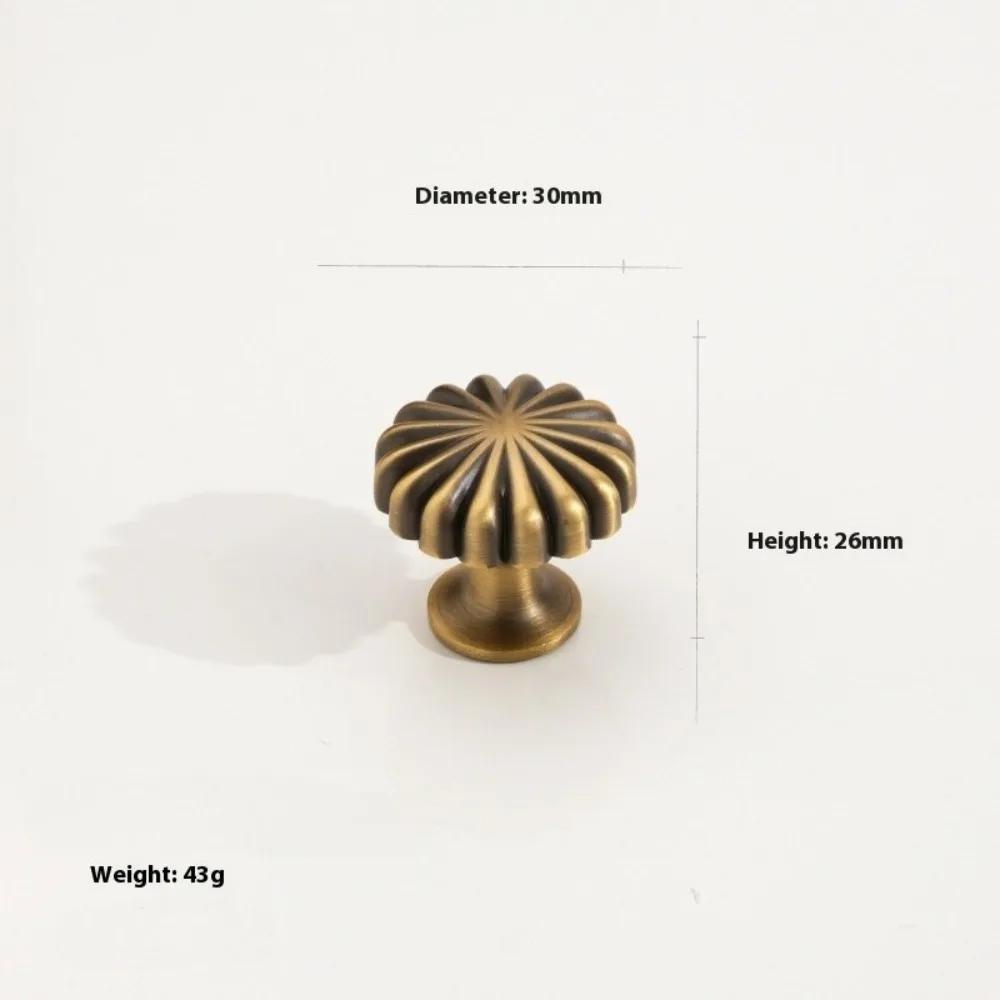 1Pcs New Single Hole Antique Drawer Knob Vintage Multi-size Cabinet Handle Round Luxury Door Handle Pulls Furniture Accessory