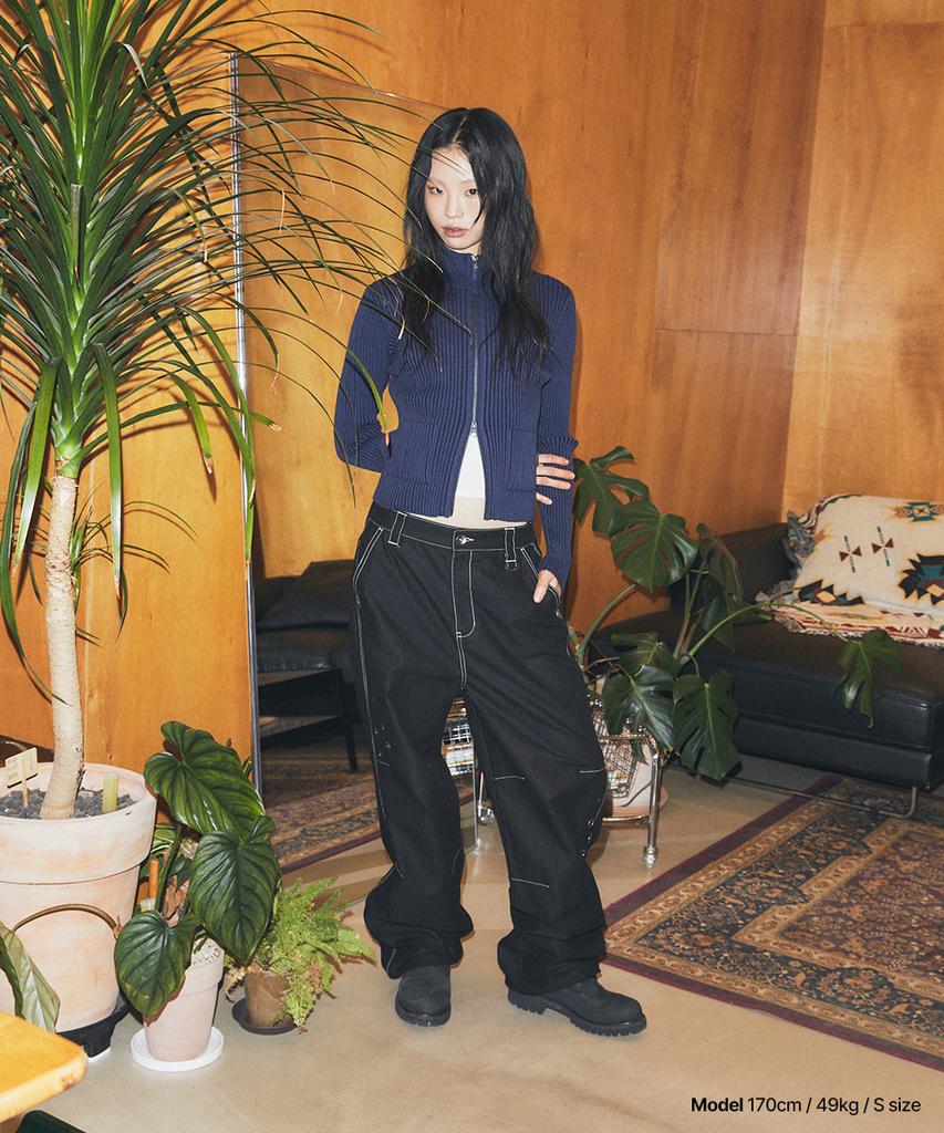 MAHAGRID Eyelet Wide Pants Black(Mg2Gsmpa12A)