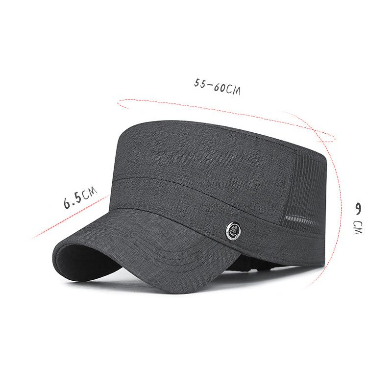 Men's Summer Sunshade Hat  Outdoor Breathable Mesh Hat Sunscreen Thin Adjustable Flat Top Hat