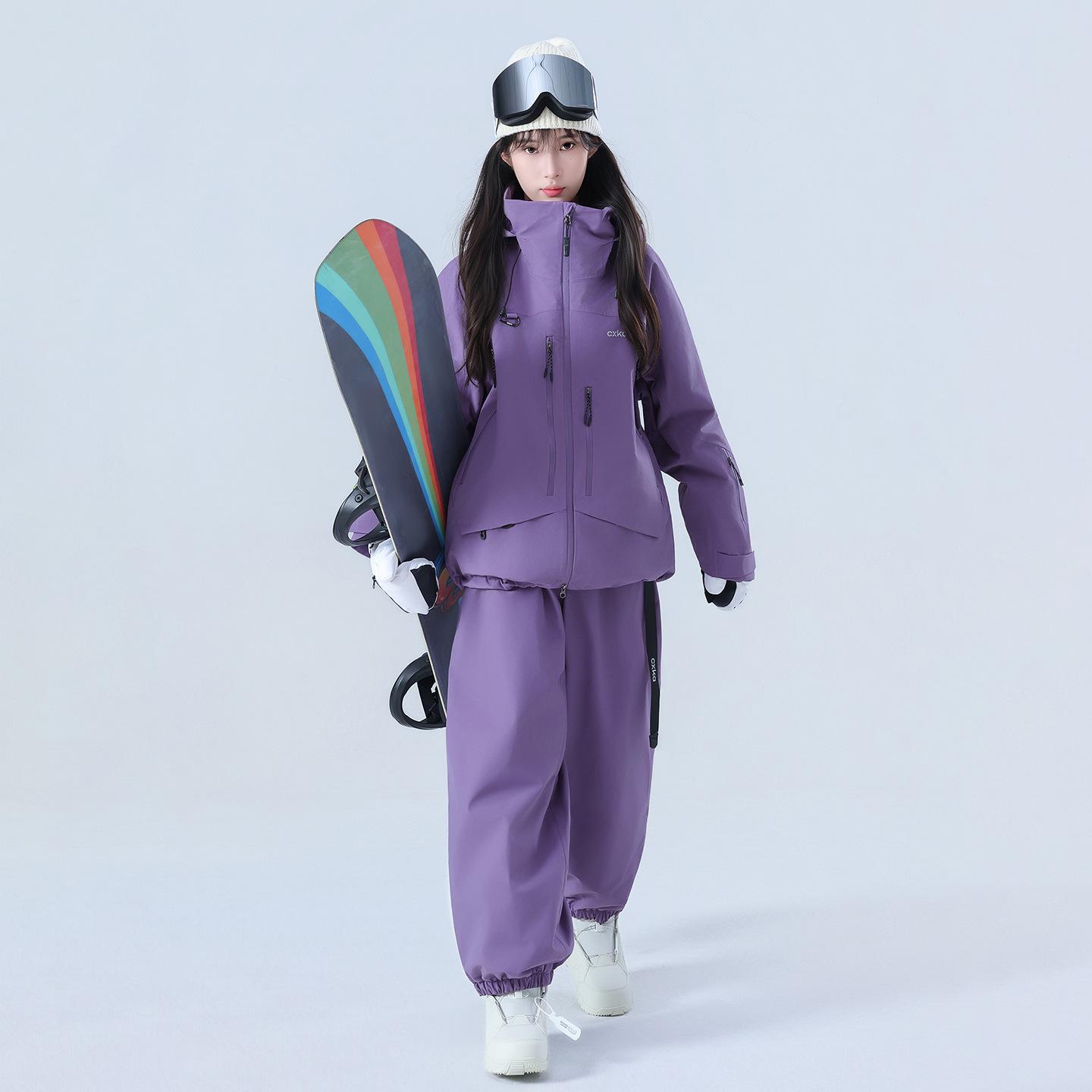 

Лижний костюм для жінок та чоловіків, для активного відпочинку взимку, теплий, сноубордичний костюм, водонепроникний, вітрозахисний, комплект лижних курток та штанів, унісекс, дихаючий, утеплений сніговий костюм M