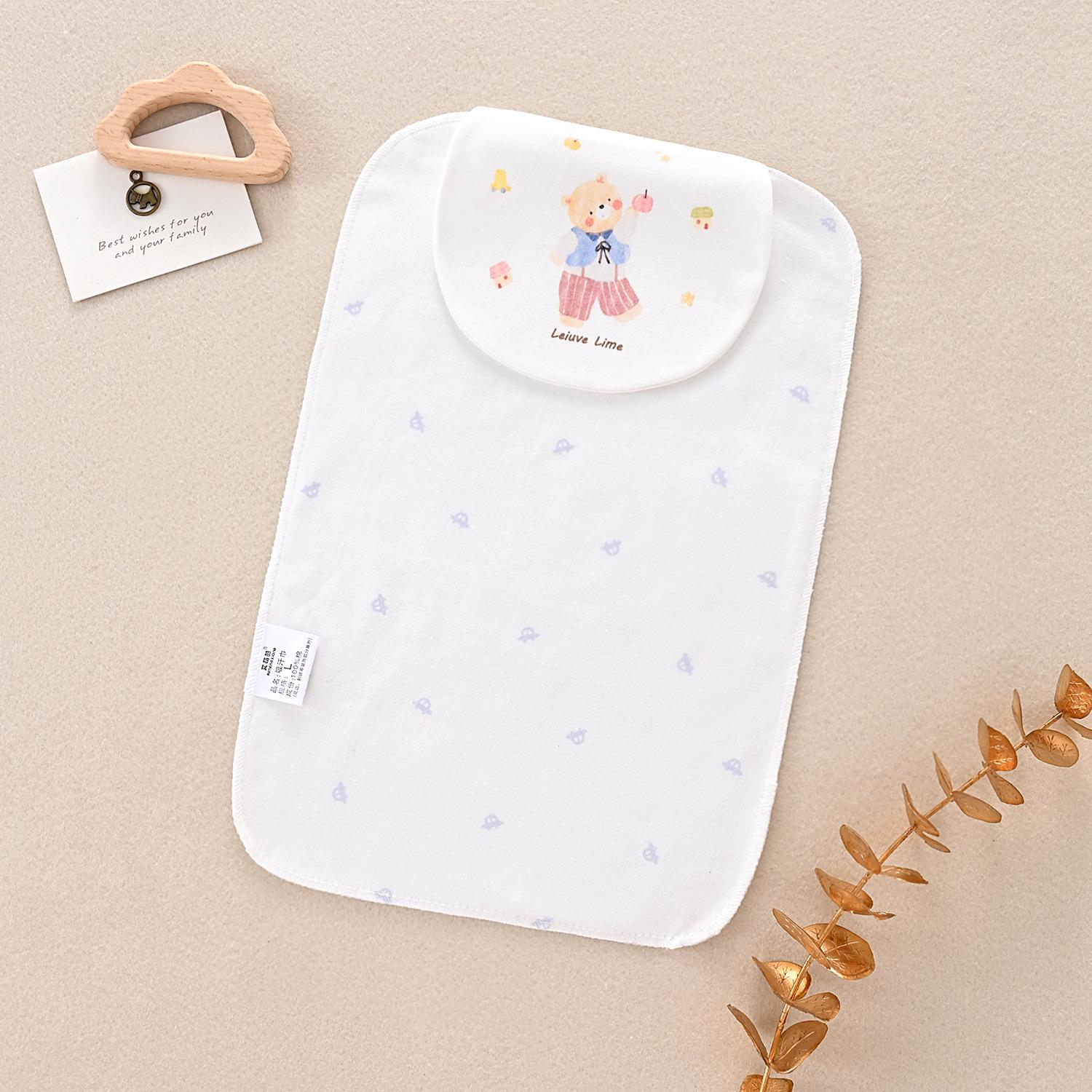 Breathable Cartoon Baby Sweat-Absorbing Cotton Towel for Kindergarten