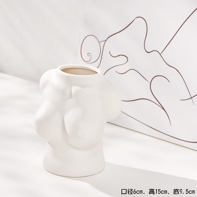 

Біла креативна керамічна ваза для сухих квітів Прикраса дому Вітальня Квіткова композиція Мистецьке прикраса Квіткова композиція