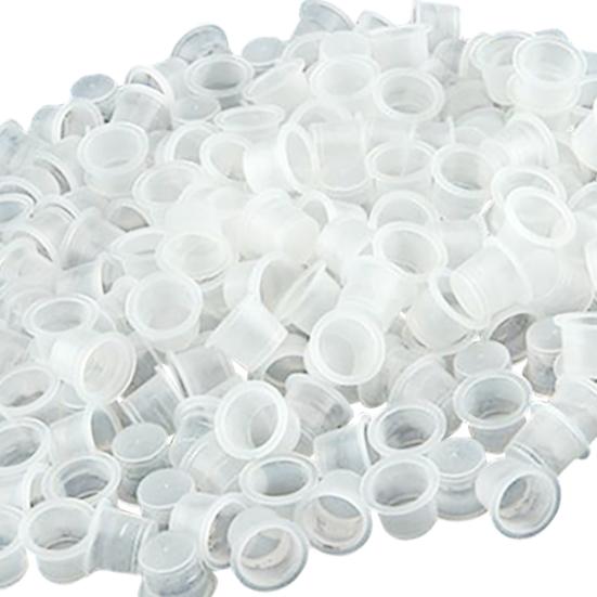 100Pcs Small Medium Large Clear White Plastic Tattoo Ink Cups Holder Supplies