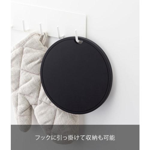 Yamazaki Tower Silicone Trivet, Round, Black, Approx. 16cm W X 16cm D X 1cm H, Heat-Resistant, Product Code: 2955