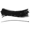 A74E-600 X Thin Black Cable Tidy Ties Zip Ties Cord Strap Wrap 200Mm X 3Mm