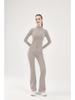 Women's No-Mesh Yoga Suit: High Elasticity Stand Collar Jacket & High-Waisted Flare Pants