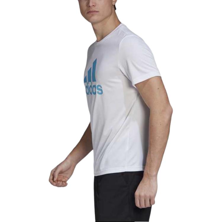 adidas Lässiges Sport-Rundhals-Kurzarm-T-Shirt Herren-Tops Weiß FT9735