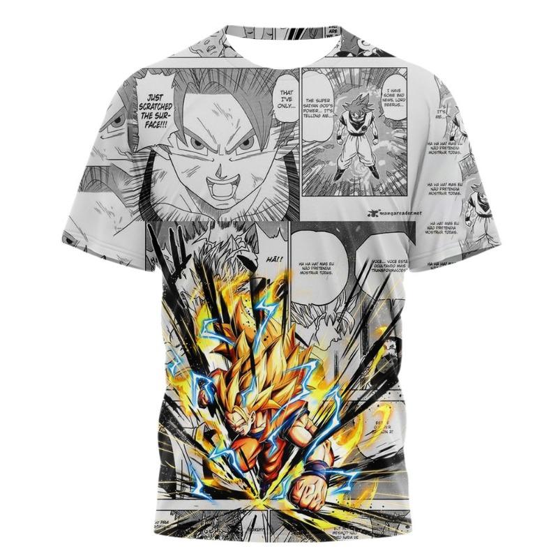 2026 Summer Dragon Ball Retro Fitness T-shirt Men s Oversized 3D Printed Short-sleeved Family Unisex S