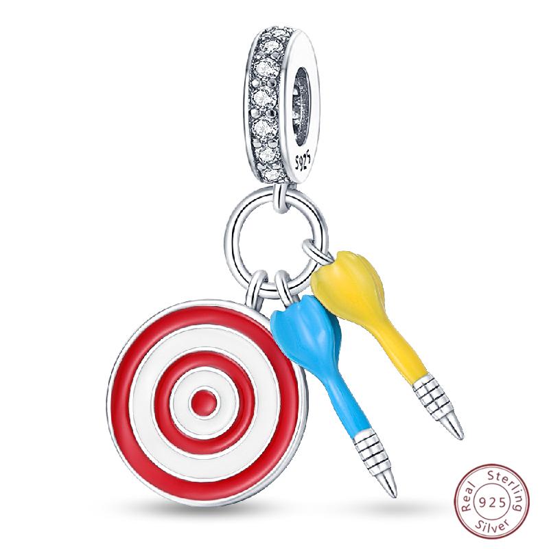 Copper Beaded Pendant Blue Shiny Zircon Suitable Original 3Mm Bracelet Women Fine Jewelry