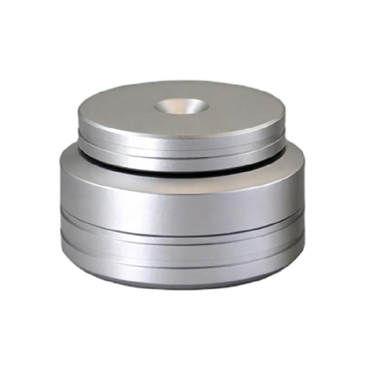 Metal Speaker Support Foot with Central Guide Recess, Double Grip Layers, and Matte Finish for Home Sound Equipment