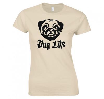 Funny Pug Life Ladies TShirt