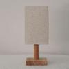 Bed Lamp, Lamp with Linen Fabric Shade, Small Nightstand for Nursery, Bedroom, Kids Children
