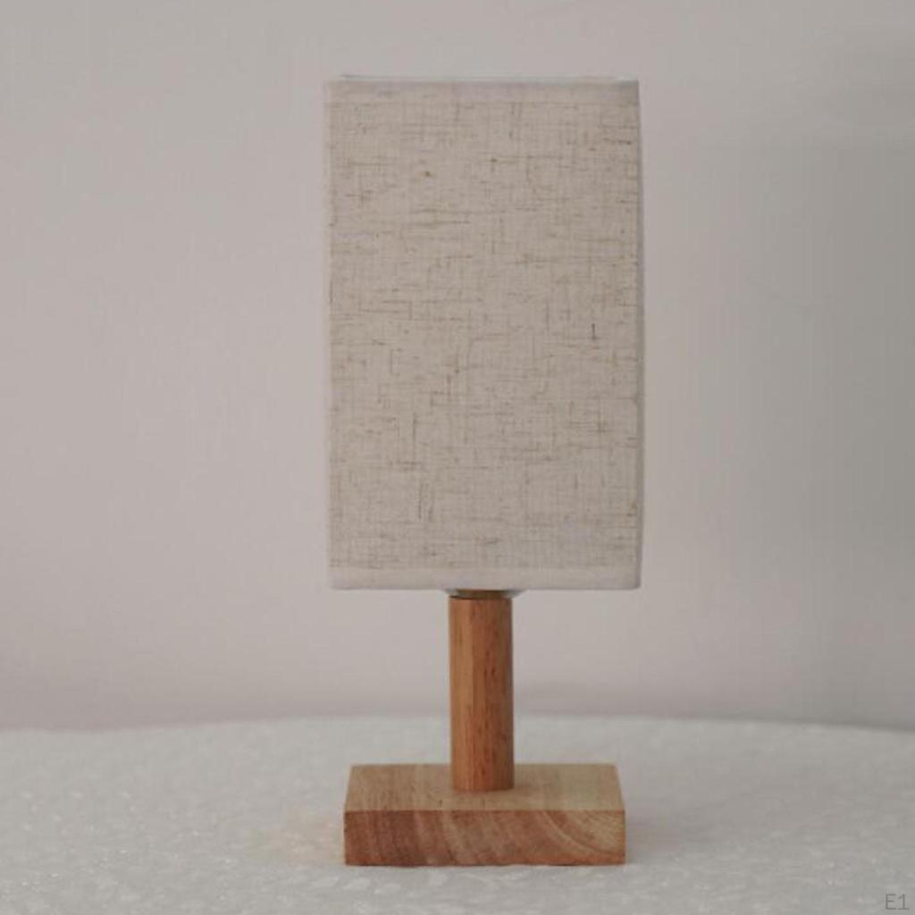 Bed Lamp, Lamp with Linen Fabric Shade, Small Nightstand for Nursery, Bedroom, Kids Children