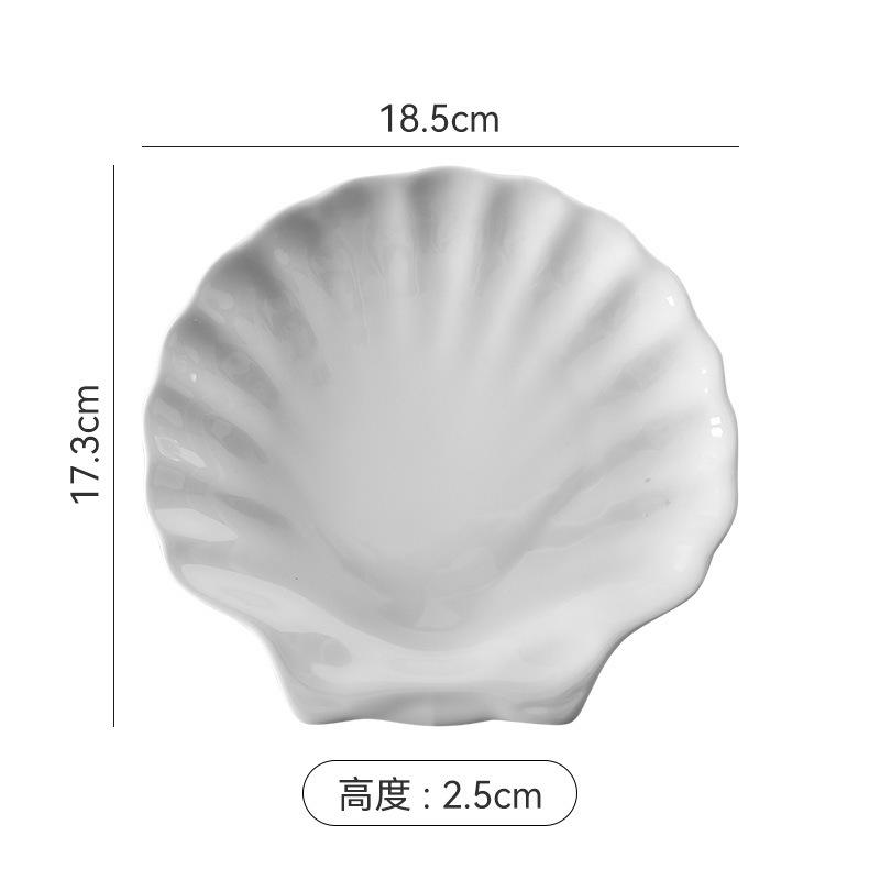 Unregelmäßig geformte Muschelplatte Heimsoße Dekorative Platte Kreative Fotodekoration Keramikteller Keramik Hauptgang Geschirr