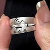 2 stk Kawaii Katt Hund Dyr Parring Ring for Kvinner Menn 2026 Mote Størrelse Justerbar Kjæreste Ringer Valentinsdag Fest Smykker Gaver