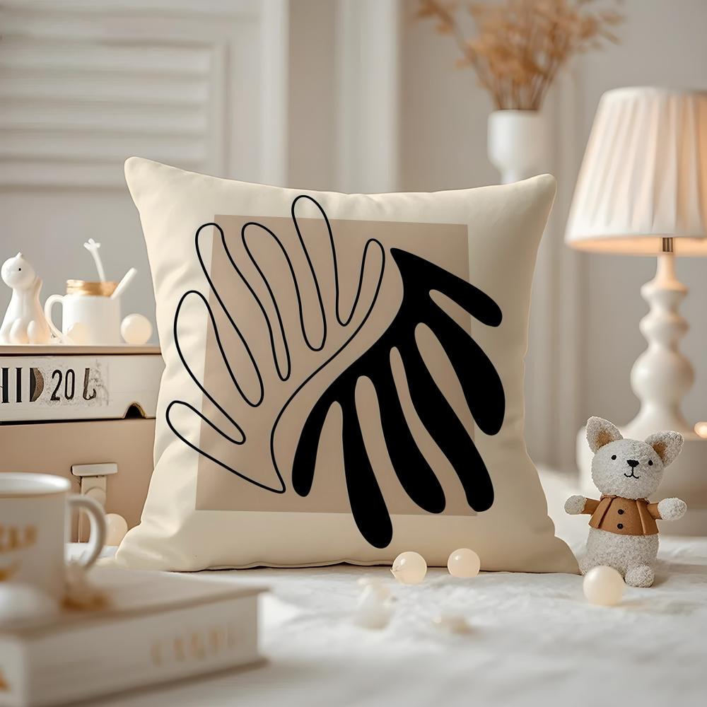 Classic Modern Flowers Cushion Cover Anti-dustmite Pillowcase Invisible Zipper Silky Short Plush Sofa Cushion Cover