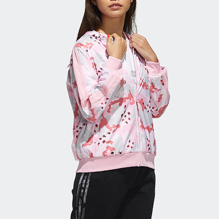 Adidas Neo Windbreaker Hooded Jacket Women Outerwear Pink DZ7610