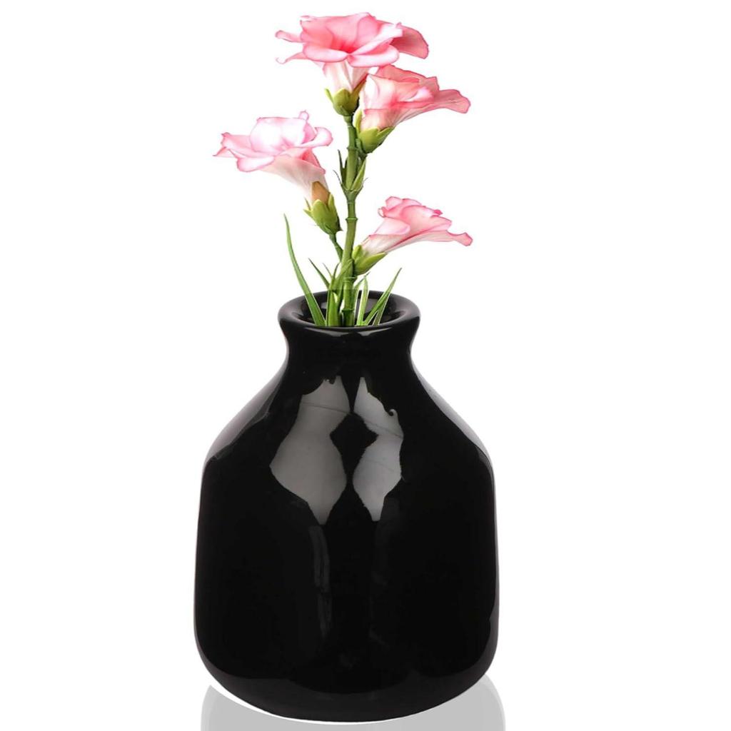 Jarrón/Maceta Decorativa de Cerámica para Sala de Estar, Decoración del Hogar Sin Flores (3.5 pulgadas)