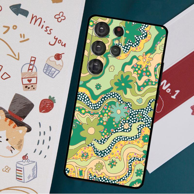 Flower Power Deformed Love Phone Case For Samsung Galaxy S23 S21 S22 Ultra S8 S9 S10 Note 10 Plus S20 FE Cover Funda