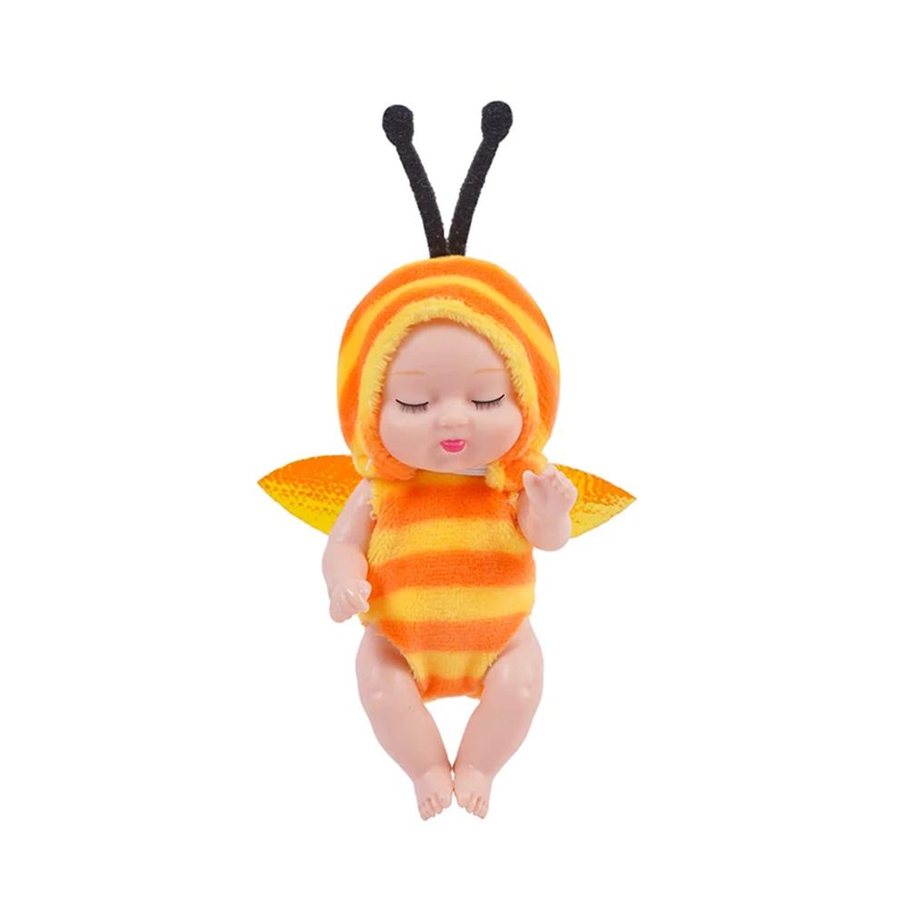 6 st Återfödd Dockkit Leksak Simulering Prinsessdockor Leksak Mini Söt Sovande Baby med Kläder Tillbehör Födelsedagspresent för Barn
