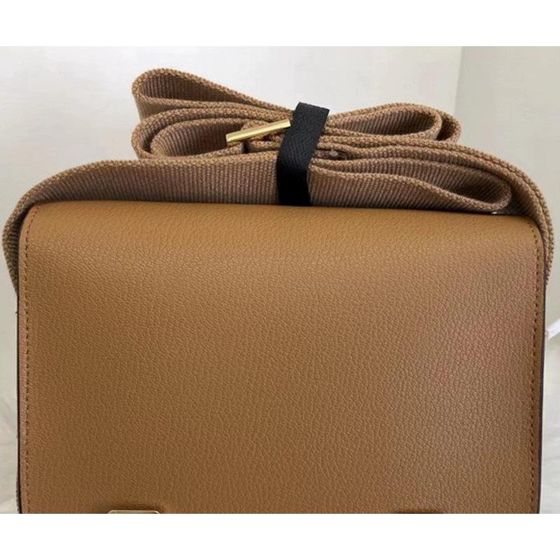 2025 New Leather Women's Bag Goat Pattern Leather Men's and Women's Same Clogs Wide Shoulder Strap Epoxy Leather Color Buckle Cross-border Wholesale