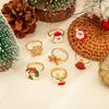 SHIXIN 7Pcs/Set Rhinestones Snowflake Christmas Tree Santa Claus Rings Women Cute Adjustable Knuckle Rings New Year Jewelry 2026