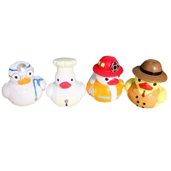 Chef Duck Figurine Resin Doctor Duck Ornament Colorful Firefighter Detective Duck Statue for Living Room Bedroom Shelf Decoration