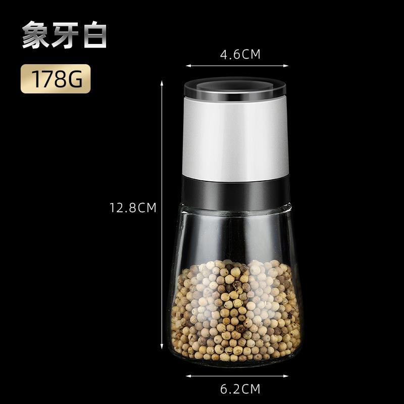 Manual Pepper Grinder Spice Mill Adjustable Ceramic Grinding Mechanism Glass Container for Kitchen Use Durable and Easy to Clean