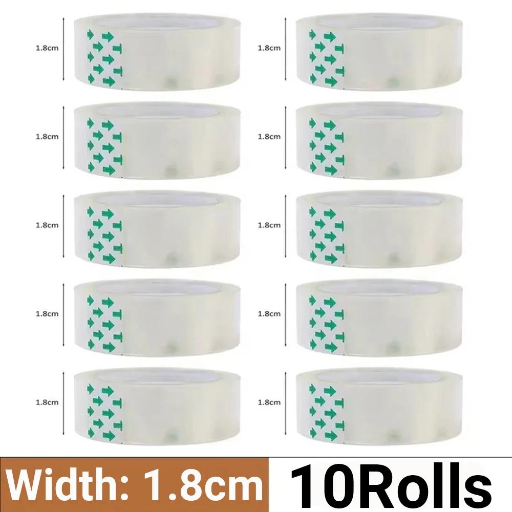 10/5/3/1Rolls Transparent Tape Refills Wrapping Tape Roll 0.8cm 1.2cm 1.8cm High-viscosity Adhesive Tapes Home School Supplies