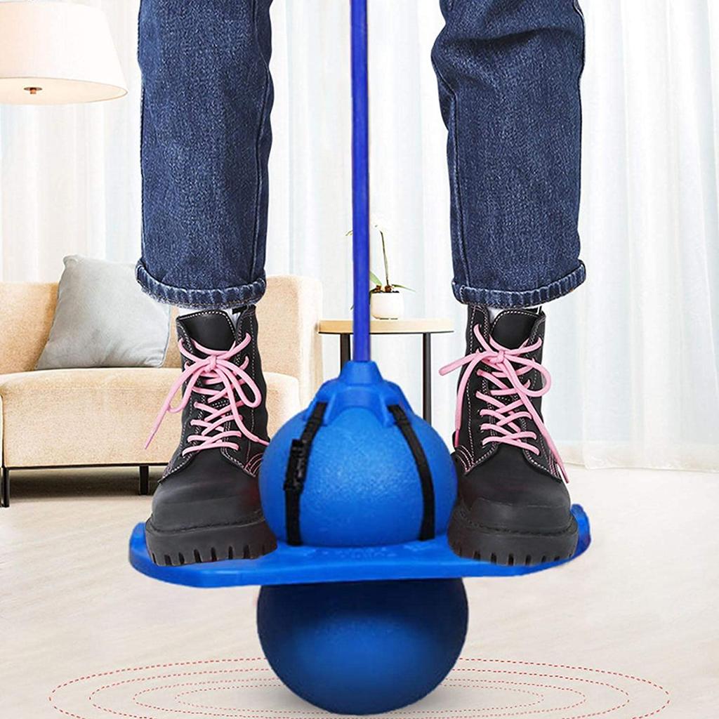 Hopping Ball for Kids and Adults Hopper Ball Safe and Durable Jumping Ball with Handle Air Pump Included BM-STORE (Blue)