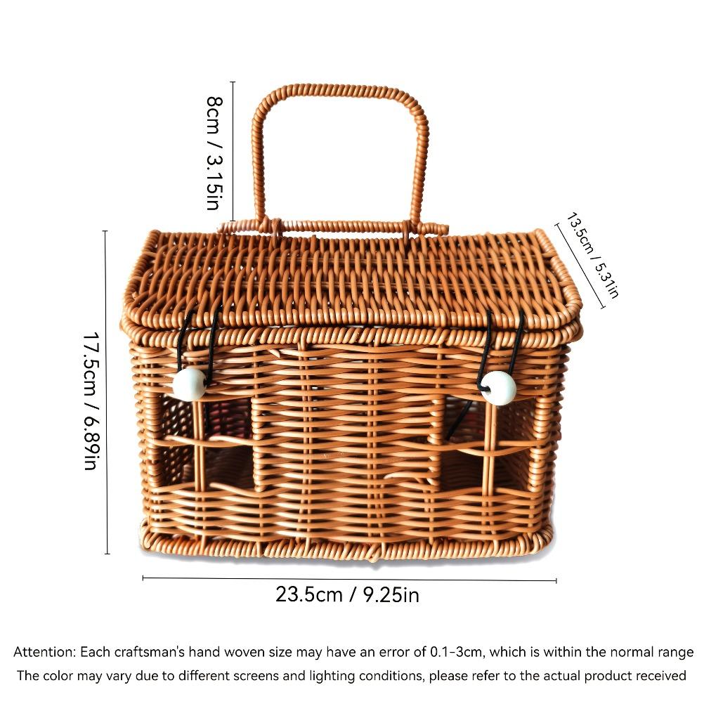 Vintage Imitation Rattan Woven Storage Basket Wedding Birthday Gift Box Bridesmaid Companion Storage Box Multi Functional Box