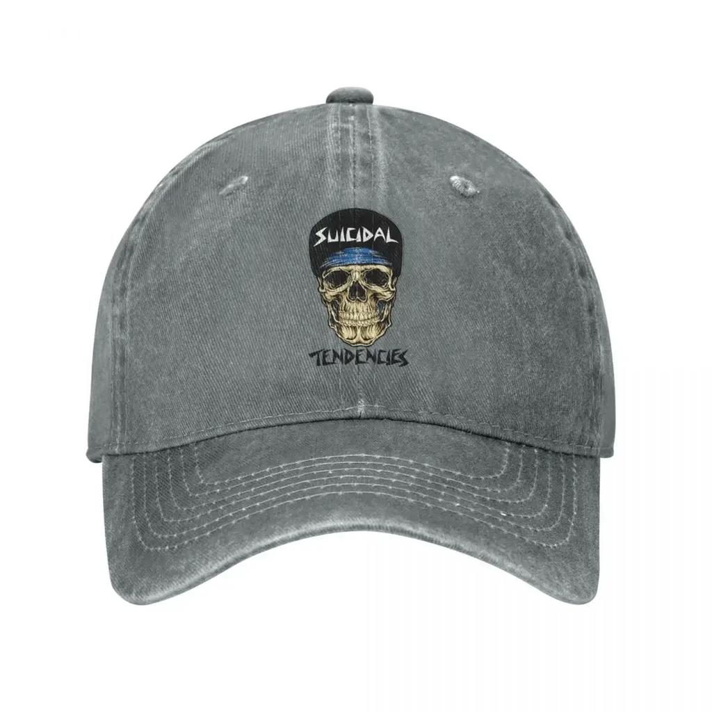 Face Skull Suicidal Tendencies Men Women Baseball Caps Harajuku Punk Distressed Denim Caps Hat Unstructured Soft Snapback Hat