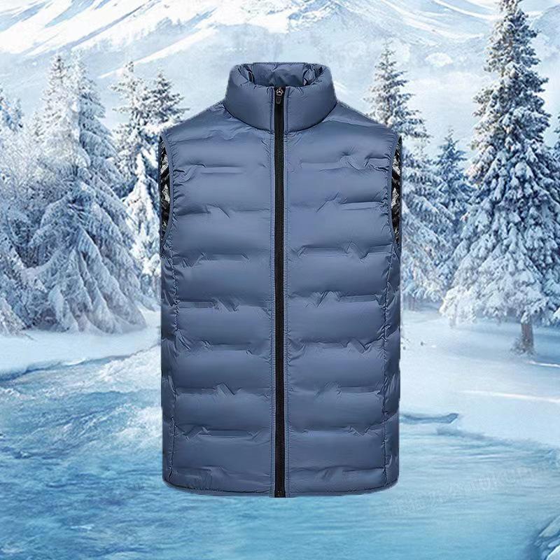Men's and Women's Graphene Heated Light Duck Down Vest with Stand Collar