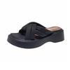 Foreign trade large size fashion outer wear one-word drag women in the summer of 2025 new thick-bottomed casual solid color sandals