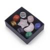 9Pcs Lot Natural Semi-Precious Stone Ornaments Star Moon Shape Gems Beads Healing Crystal Rose Quartz Gemstone for Home Decoration Collect Gifts