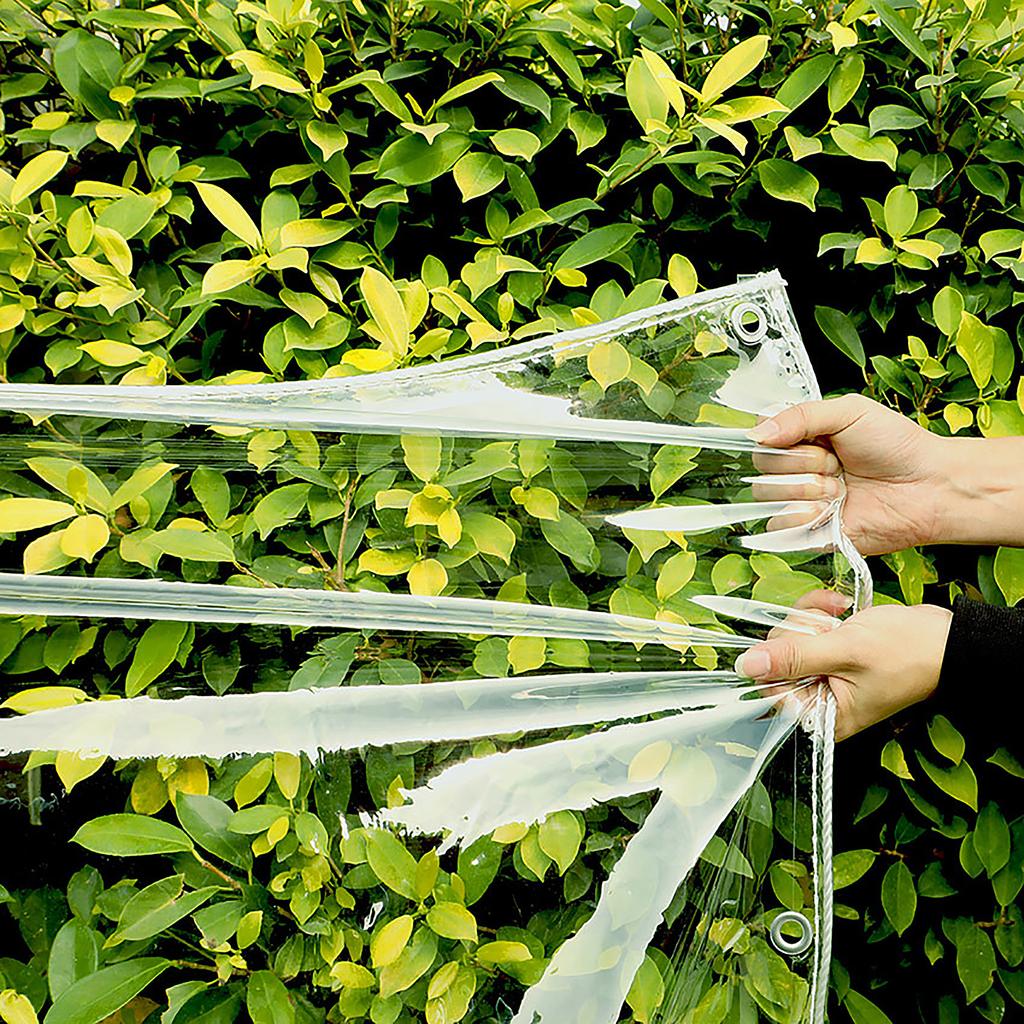 Clear PVC Tarp Water Proof Soft Glass Cloth Translucent Tarpaulin for Garden Balcony Truck Car Boat 2x2m