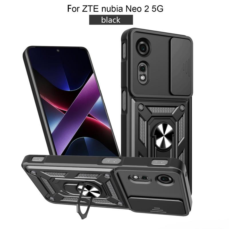 For ZTE Nubia Neo 2 5G Slide Lens Camera Protective Capa For ZTE NubiaNeo2 Neo2 5G Case Magnetic Ring Holder Armor Cover