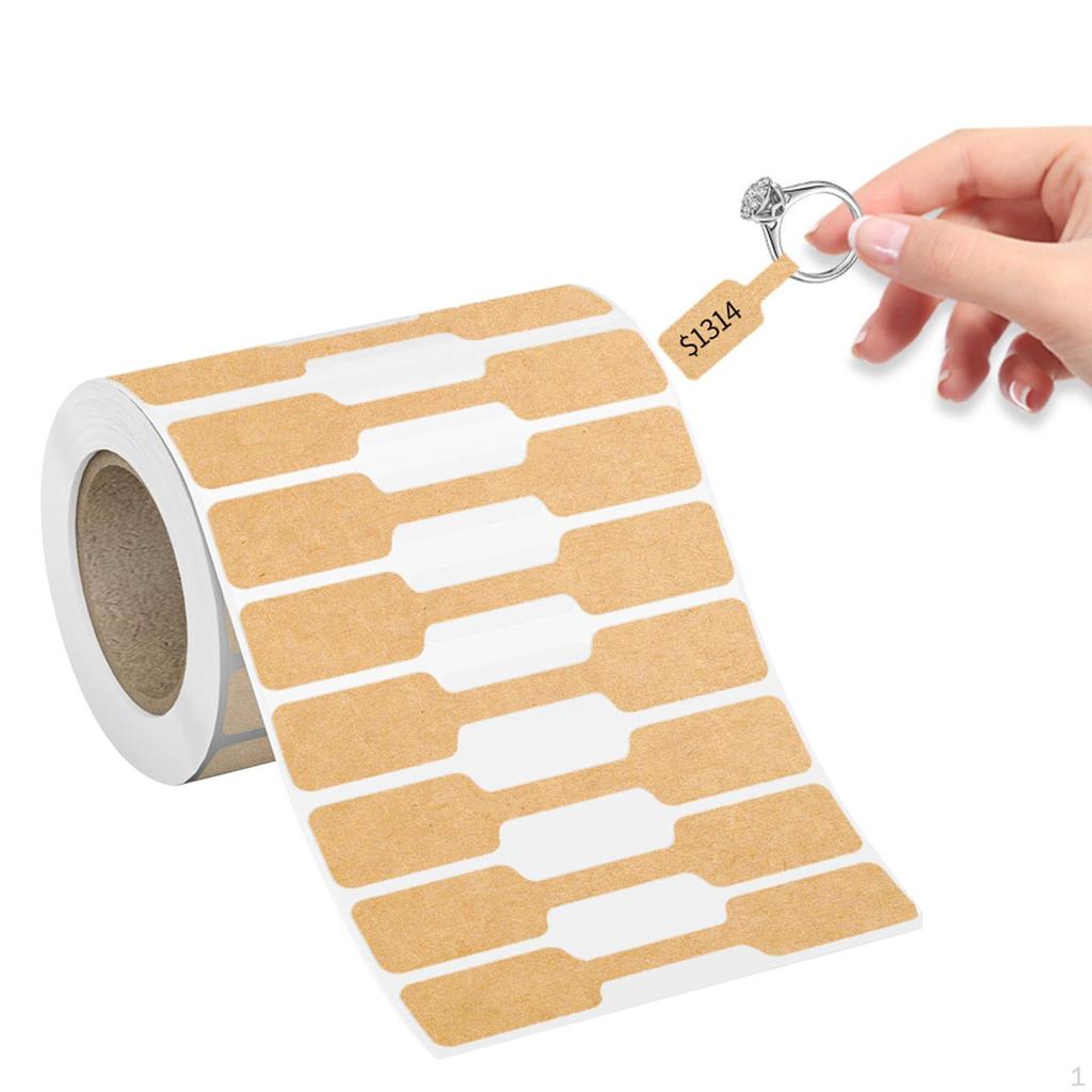 1 Roll 500 Pieces Jewelry Price Tags Stickers Self Sticky Accessories Blank Label for Necklace
