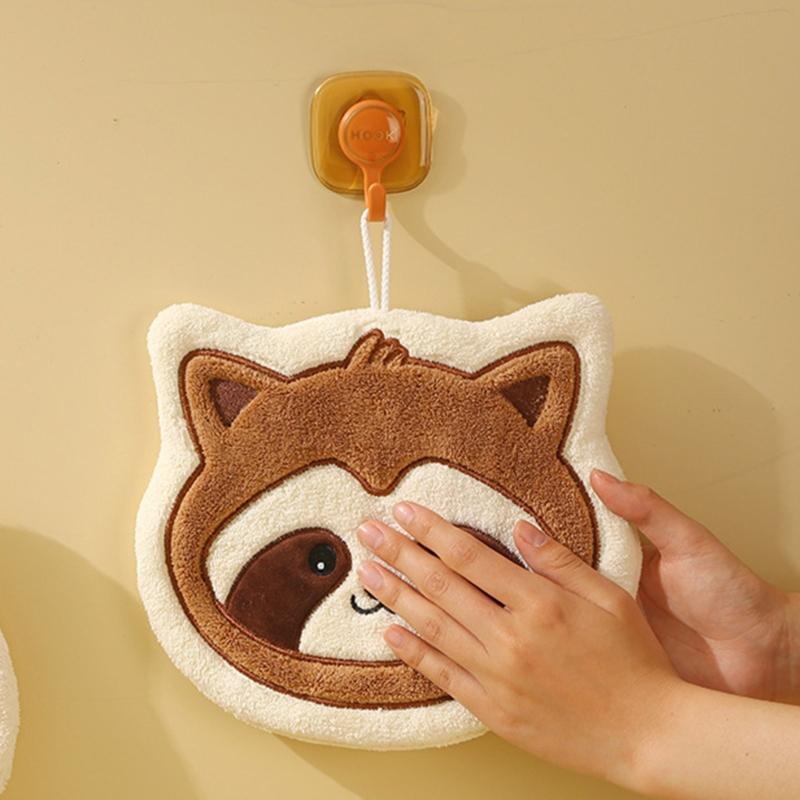 Animal Themed Kids Hand Towels Soft Absorbent Polyester Quick Drying for Kitchen and Bathroom