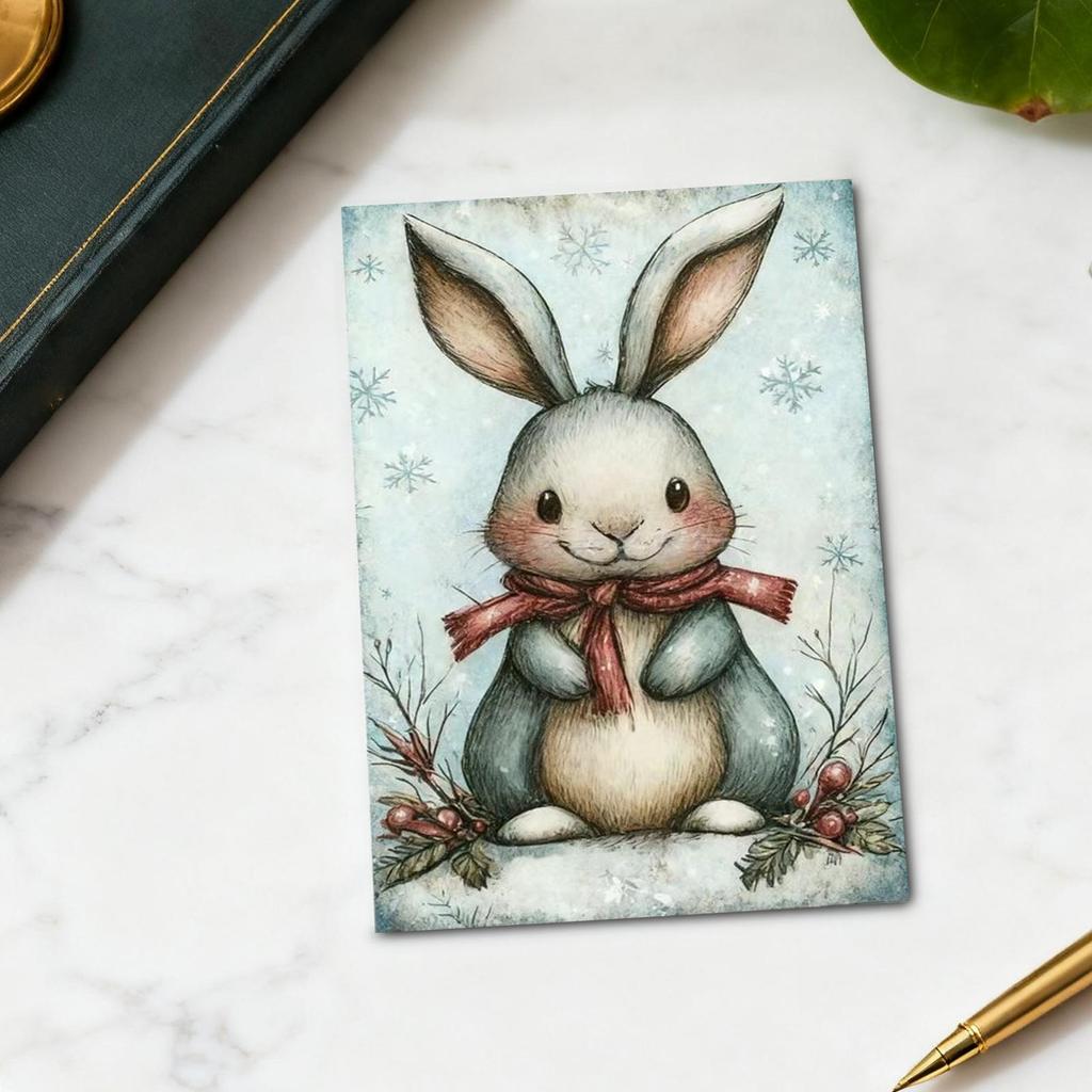 Christmas Cards 20-Piece Snow Festive Home Decor Vintage Dwarf Animal Holiday Postcard For Kids Adults Collectors Family