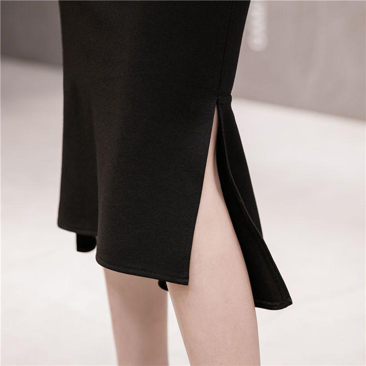 Women's High-Waisted Fishtail Pencil Skirt with Sexy Slit