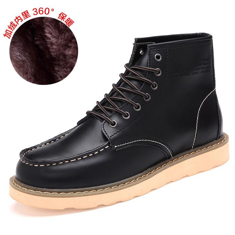Martin Boots Men's British Casual Trend High-top Shoes Leather Couple Tooling Boots Big