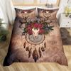Farm Animal Duvet Cover Set Single King Queen Bohemian Mandala Bedding Set Microfiber Deer Bull Head Cow Skull Comforter Cover