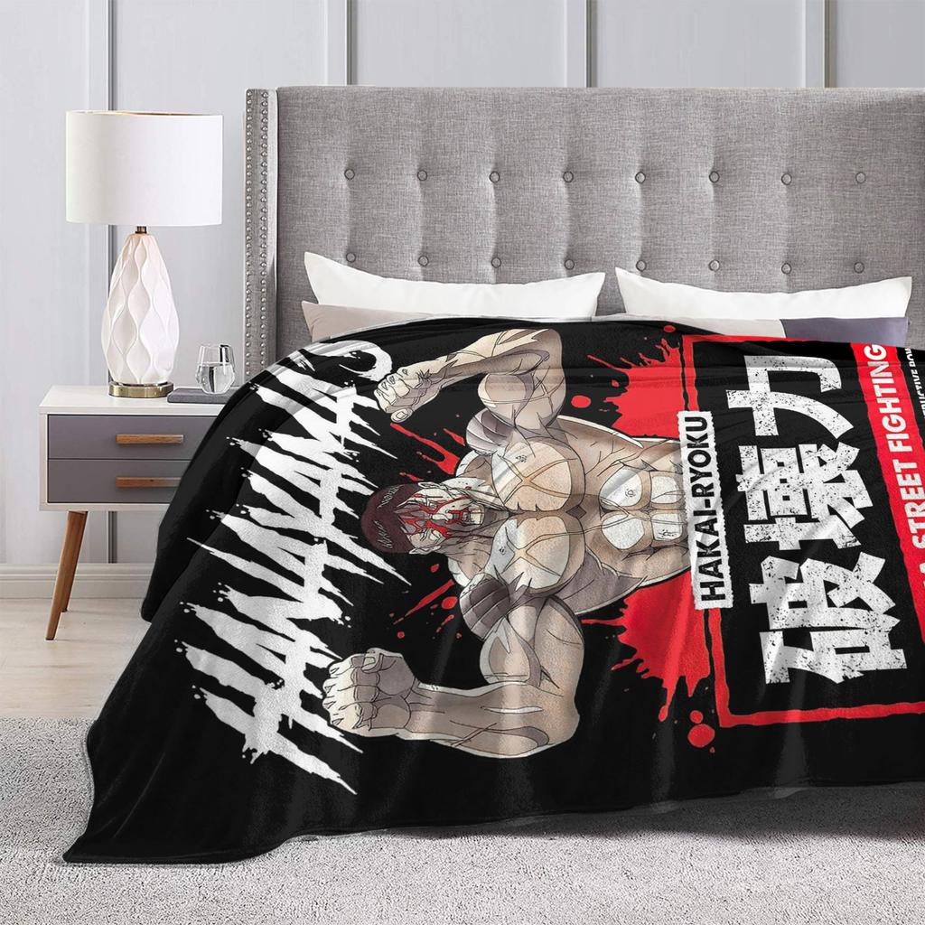 Hanayama's Yakuza Street Fighting Baki Blankets Flannel Autumn/Winter Portable Lightweight Throw Blanket for Sofa Car Rug Piece