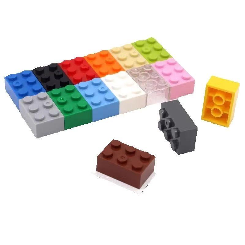 Non-Toxic 10Pcs Building Blocks Diy Thick 2X4 Dots 16Color Bricks Size Compatible With 3002 Kids Toys Educational For Children