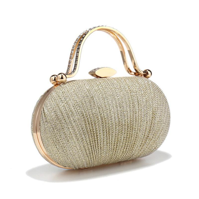 Geantă de seară cu sclipici pentru femei Geantă de mână strălucitoare cu geantă de umăr cu lanț pentru femei Poșeta pliată pentru nuntă, petrecere de bal